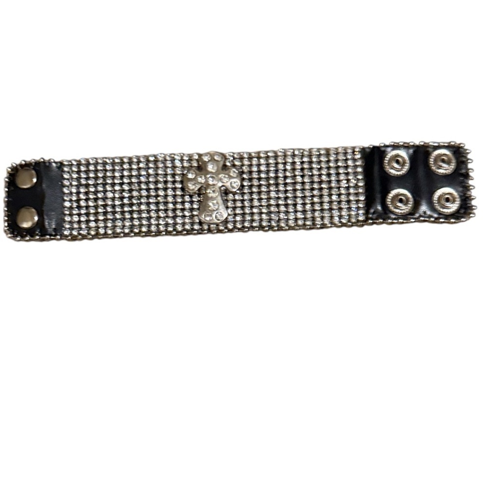 Cross Leather With bling adjustable snaps